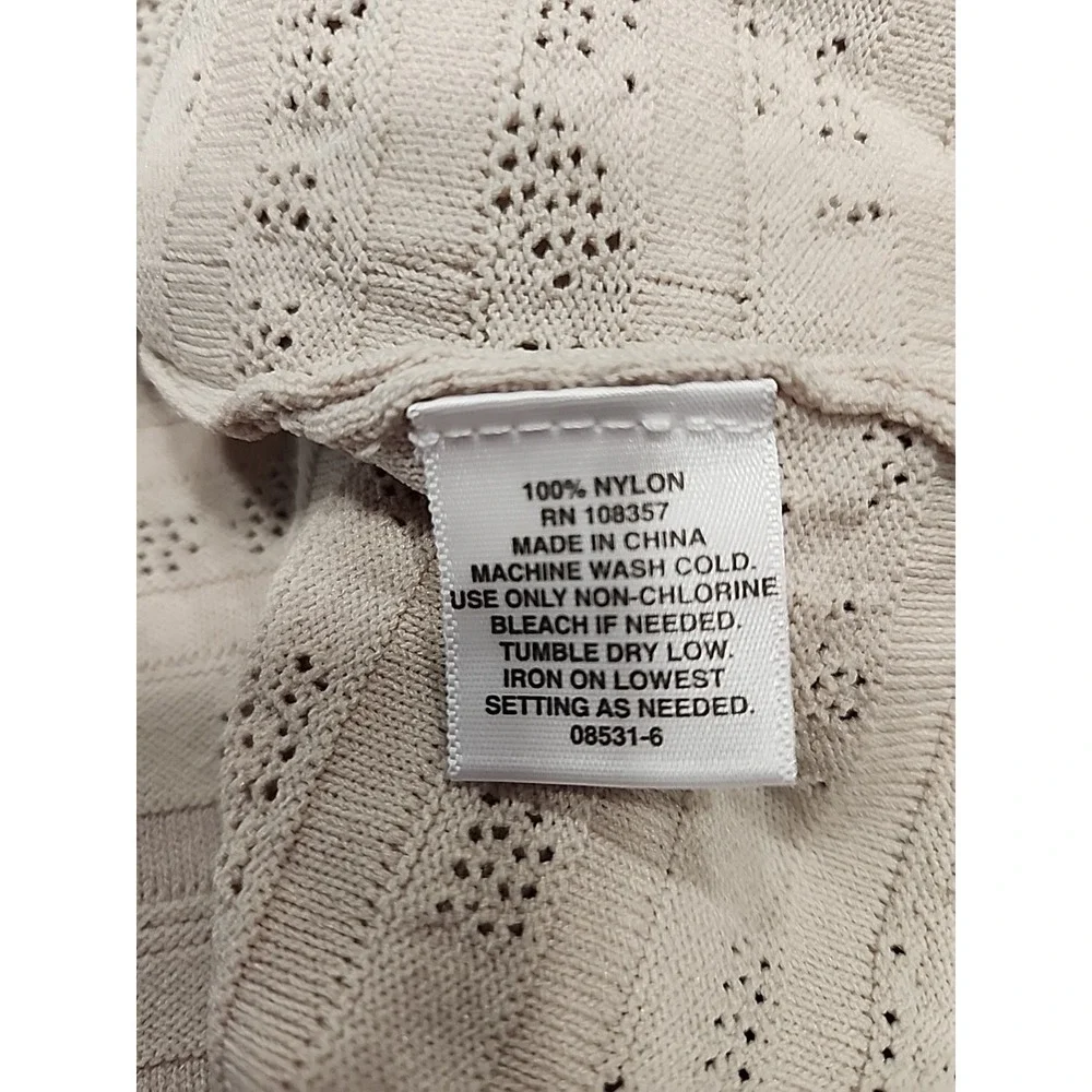 Ryegrass Pointelle Knit Square Neck‎ Sweater Top Beige 3/4 Sleeves Women Size 1X